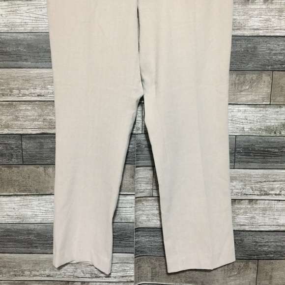 Uniqlo Straight Herringbone Pants Women’s M Cream Light Beige (Inseam 27.5) - Picture 6 of 9